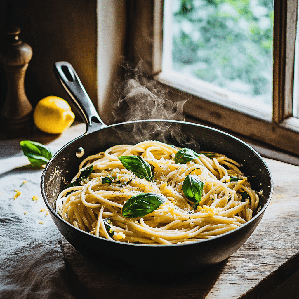 Meghan Markle one pot pasta served in a rustic bowl