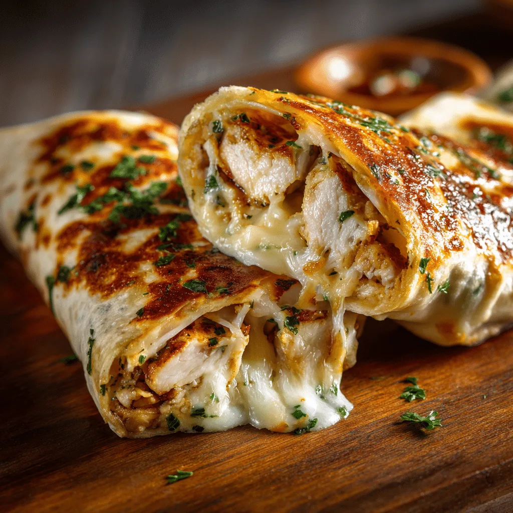 Cheesy Garlic Chicken Wraps – Crispy, Creamy, and Easy!