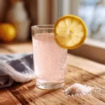Pink Himalayan salt recipe detox drink in glass