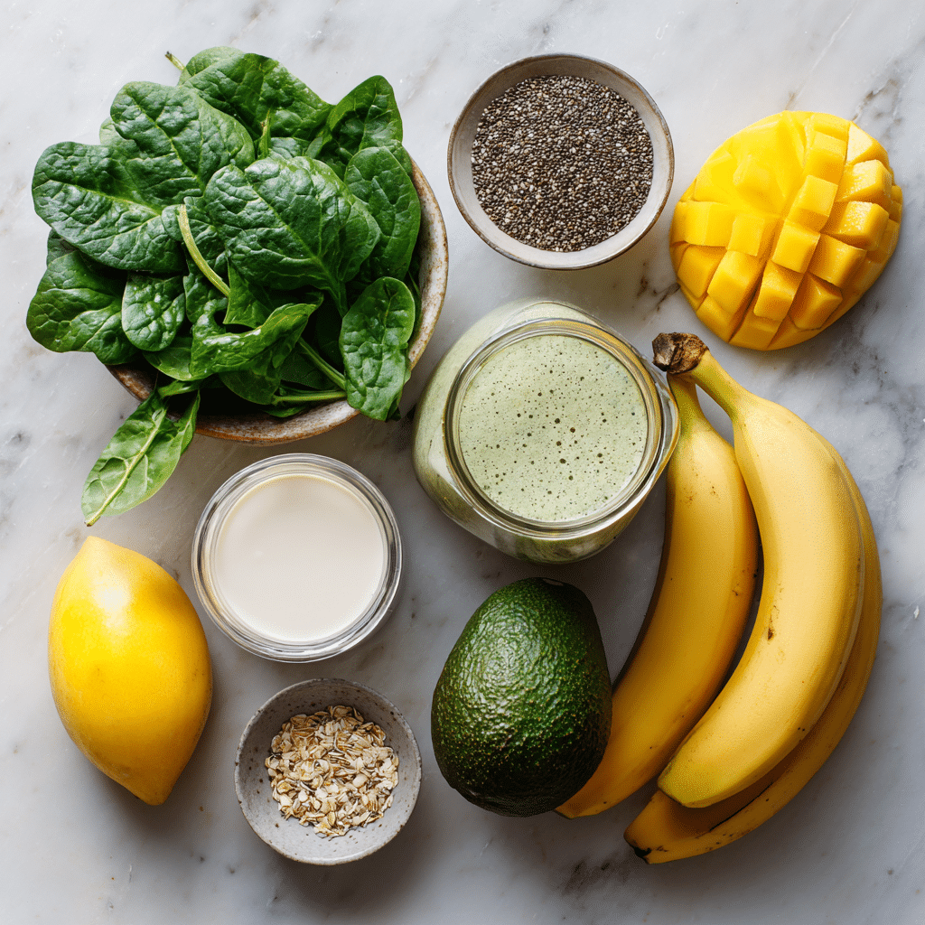 Ingredients for best ever green smoothie recipes