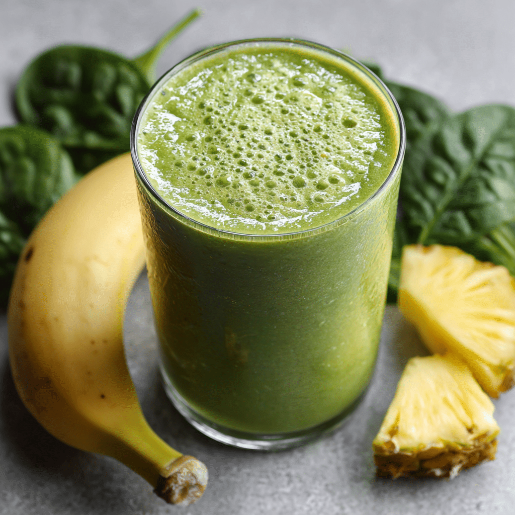 Green detox smoothie in glass