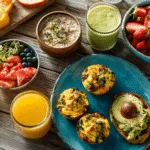 healthy breakfast ideas with oats, eggs, and smoothies