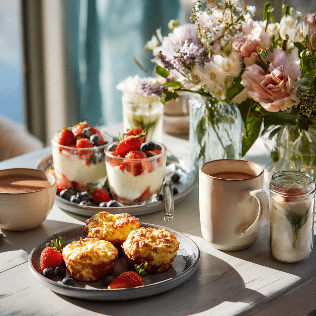 healthy breakfast recipes served at the table