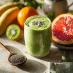 beginner green smoothie served in glass