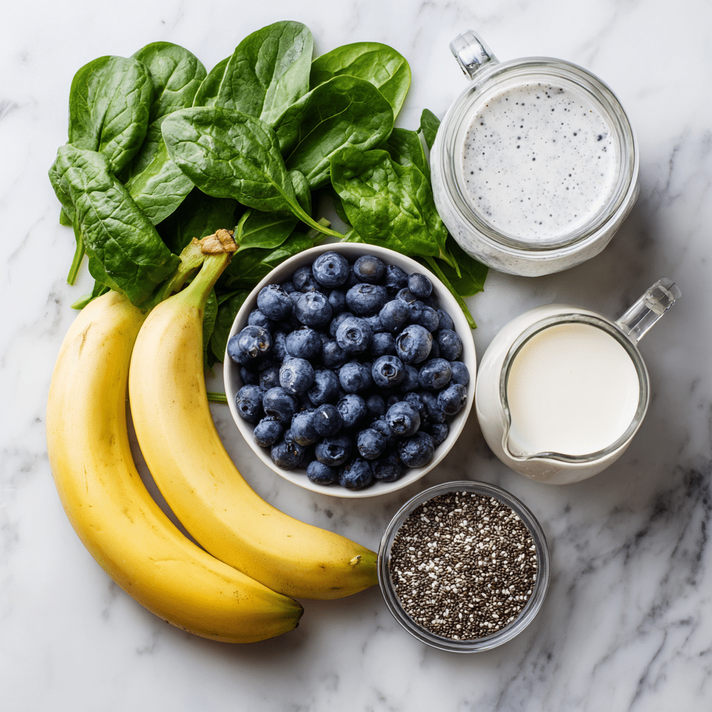 Ingredients for low-calorie smoothie recipes