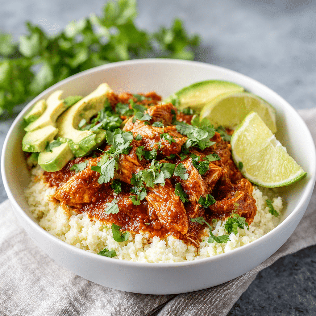 salsa chicken with cauliflower rice