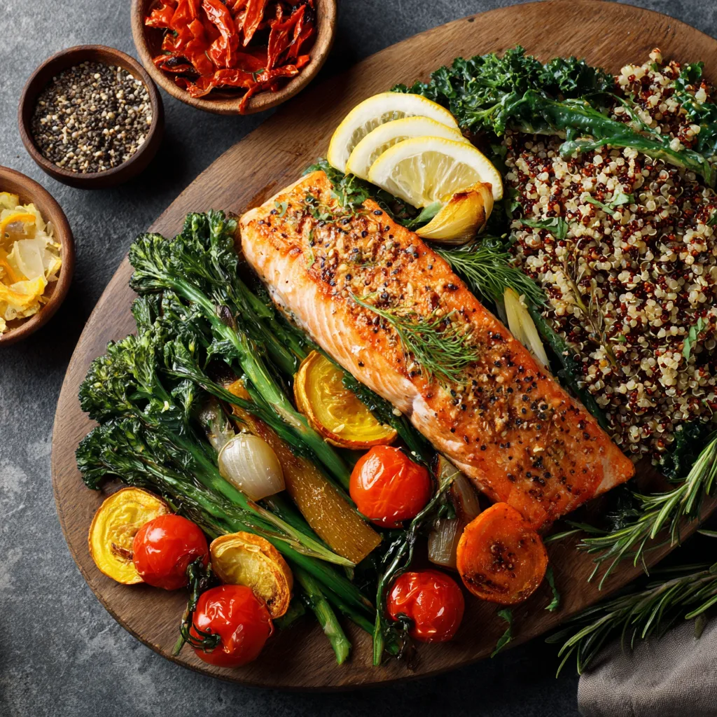 Balanced semaglutide recipe with grilled salmon and quinoa