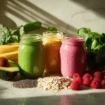 21-day smoothie diet plan with colorful healthy smoothies