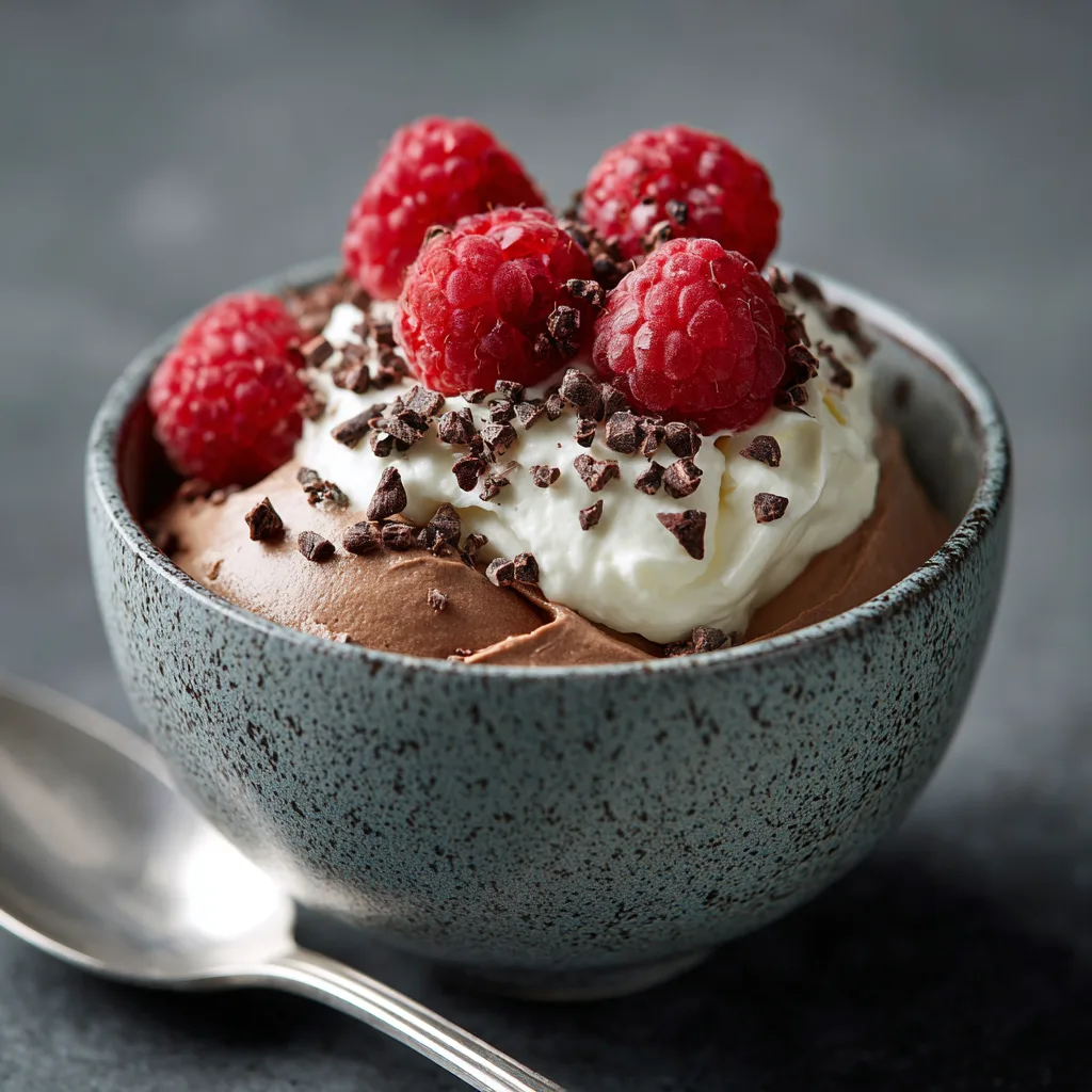 GLP-1 friendly chocolate mousse high in protein