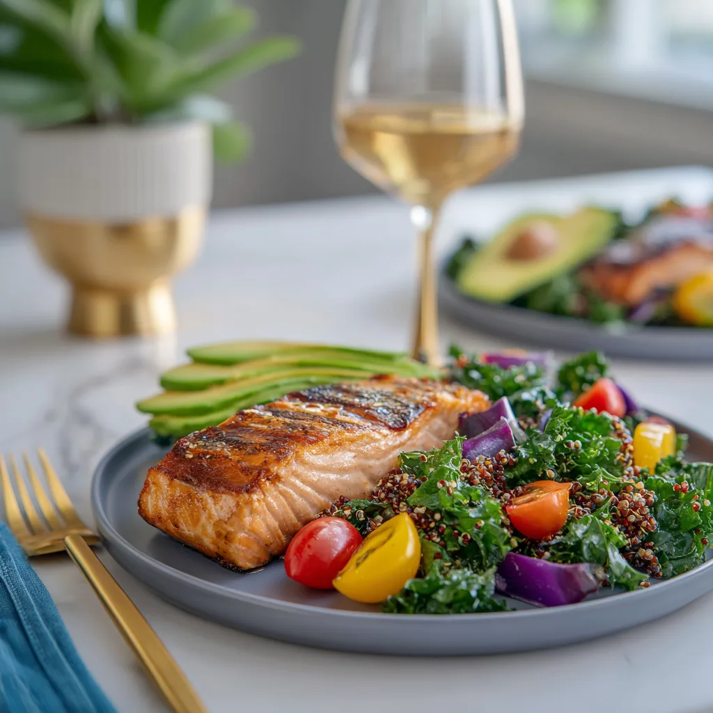 Modern Wegovy salmon quinoa bowl