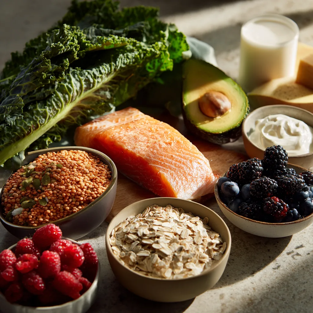 GLP-1 meal plan ingredients high in protein and fiber