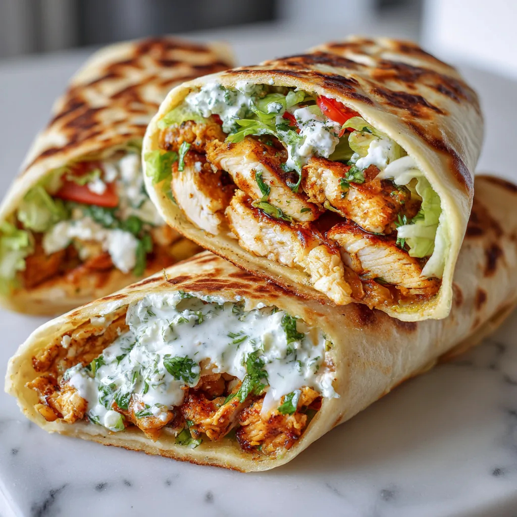 High-Protein Crispy Cottage Cheese Flatbread Chicken Wraps