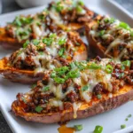 Hot Honey Beef & Sweet Potato Boats