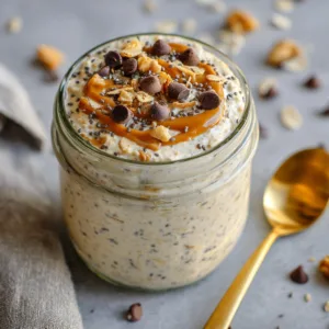 High-Protein Cookie Dough Overnight Oats (Healthy Breakfast Meal Prep)