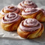Pink Velvet Cinnamon Rolls with Cream Cheese Frosting
