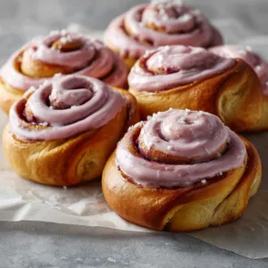 Pink Velvet Cinnamon Rolls with Cream Cheese Frosting