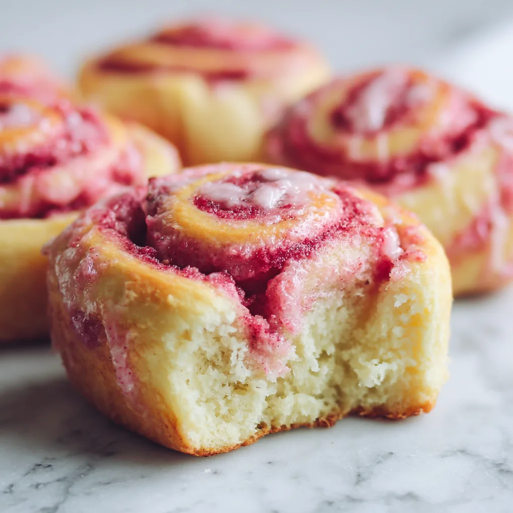 Pink Velvet Cinnamon Rolls with Cream Cheese Frosting