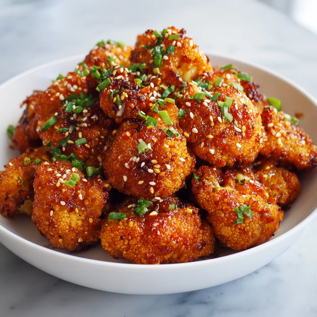 Crispy Korean Chili Garlic Cauliflower Nuggets