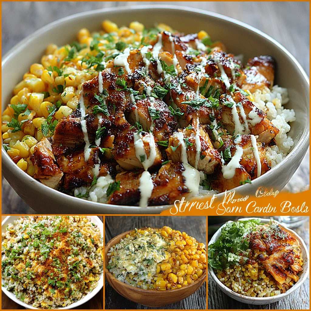Street Corn Chicken Smash Bowl with Creamy Drizzle