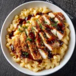 Sweet & Spicy Honey Pepper Chicken with Creamy Mac and Cheese