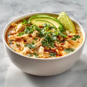 Crockpot Cream Cheese Chicken Chili (Healthy High Protein Soup Recipe)