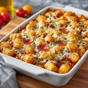 Pizza Tater Tot Casserole (Easy Kid Friendly Dinner for Picky Eaters)