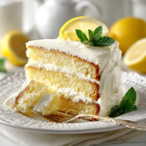 Italian Lemon Cream Cake Recipe - Light & Fluffy Bakery Style Dessert