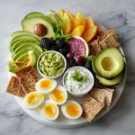 serving healthy snack plate ready to eat