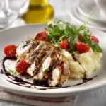 balsamic chicken mozzarella served with sides