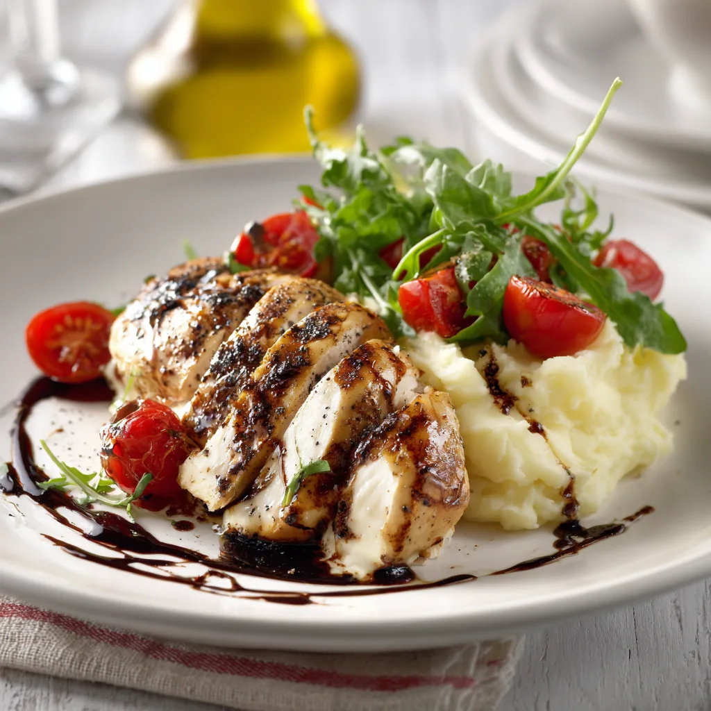 balsamic chicken mozzarella served with sides