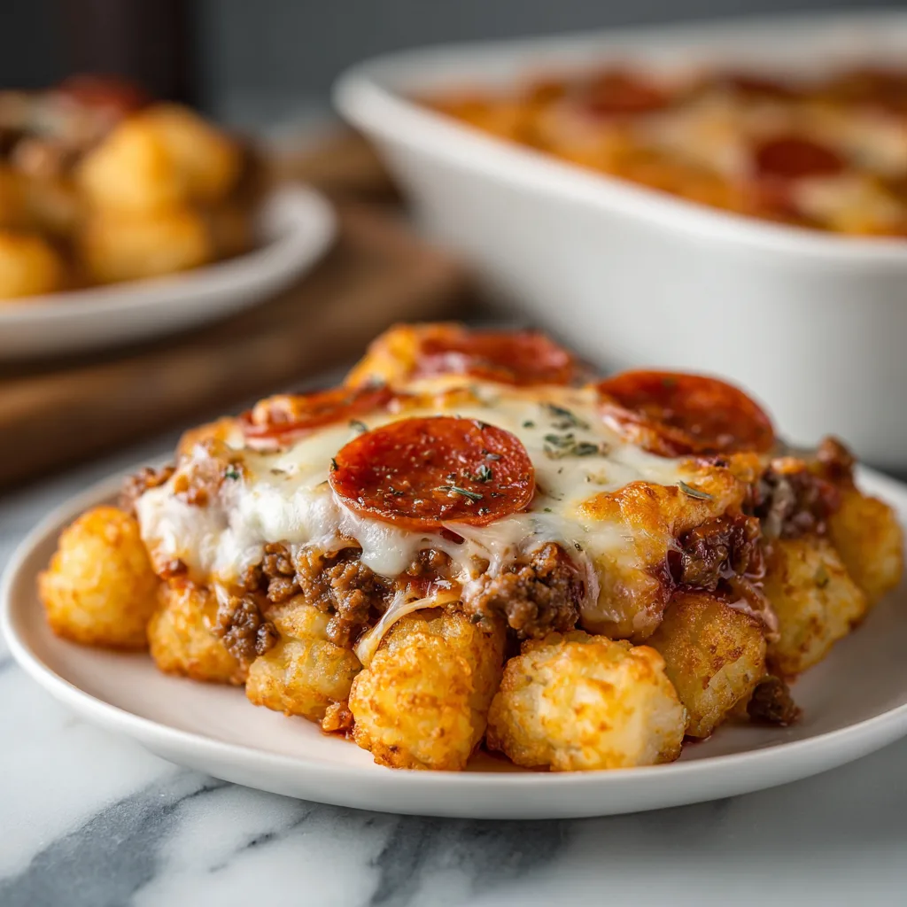 Pizza Tater Tot Casserole (Easy Kid Friendly Dinner for Picky Eaters)
