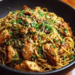 Sticky Garlic Chicken Noodles (Easy Asian High Protein Dinner)