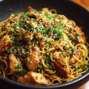 Sticky Garlic Chicken Noodles (Easy Asian High Protein Dinner)