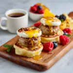 Viral high protein McGriddle breakfast bites with sausage eggs and cheese.