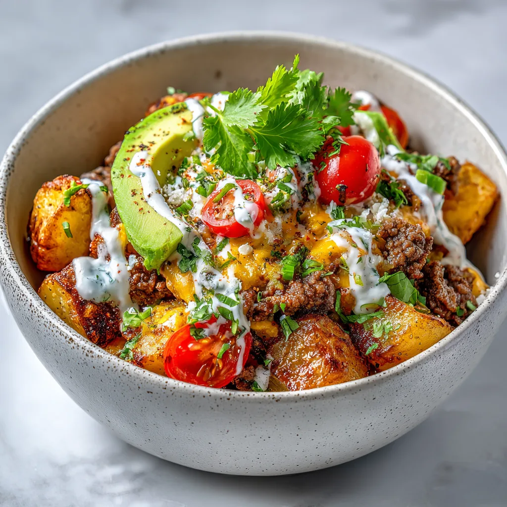 Loaded Potato Taco Bowl High Protein Recipe | Easy Lunch Meal Prep Ideas