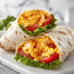 Cottage Cheese Buffalo Chicken Wrap - Healthy High Protein Snack Idea