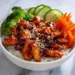 High Protein Sriracha Honey Chicken Bowls - Healthy Meal Prep Recipe