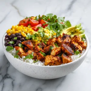 Chicken Taco Bowl with Brown Rice - Healthy Meal Prep Dinner