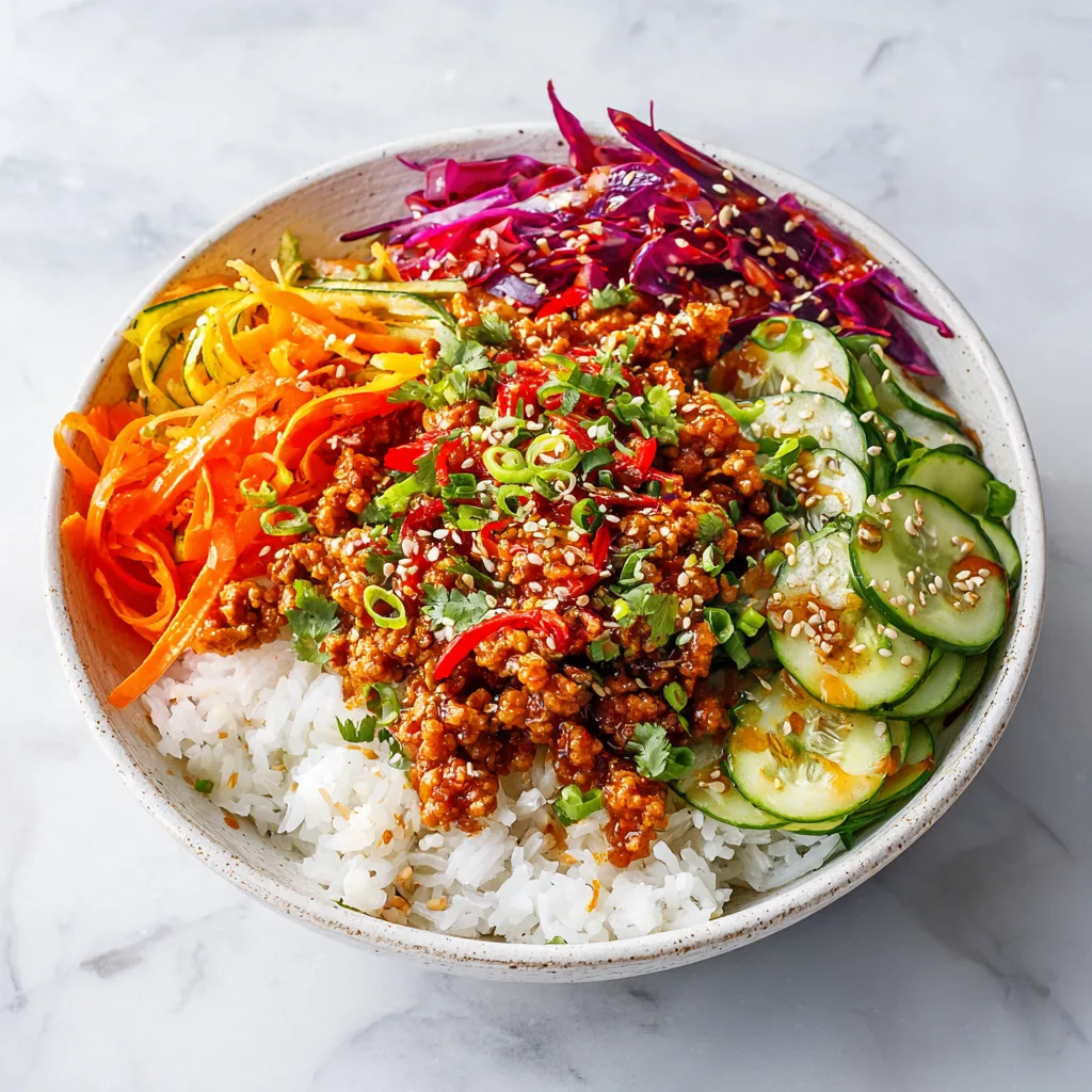 Ground Turkey Rice Bowls with Bang Bang Sauce - High Protein Meal Prep
