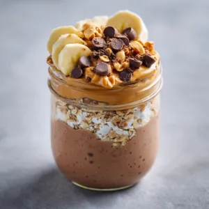 High-Protein Chocolate Peanut Butter Overnight Oats - Healthy Breakfast Recipe