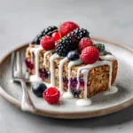 Baked Oats with Berries and Chia Seeds - Healthy Breakfast Recipe Idea