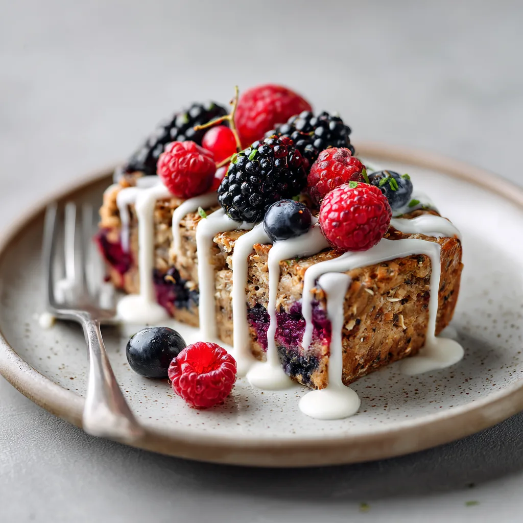 Baked Oats with Berries and Chia Seeds - Healthy Breakfast Recipe Idea