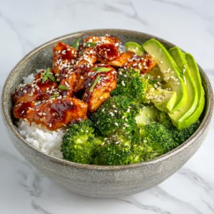 Hot Honey Chicken Bowl with Broccoli – Healthy Balanced Dinner