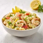 High Protein Shrimp Pasta Salad - Light Seafood Protein Recipe