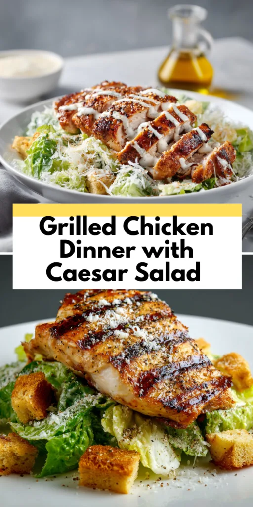 Grilled Chicken Dinner with Caesar Salad - Classic Healthy Combo