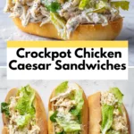 TikTok Crockpot Chicken Caesar Sandwiches (Easy Slow Cooker Lunch Idea)